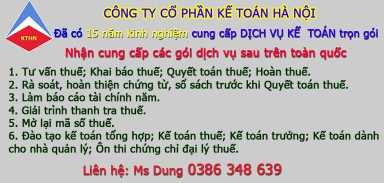 Công ty dịch vụ kế toán uy tín tại Thanh Xuân Hà Nội