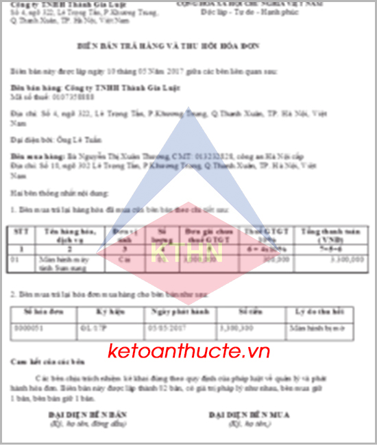 Cách hạch toán hàng bán bị trả lại theo thông tư 200 và thông tư 133