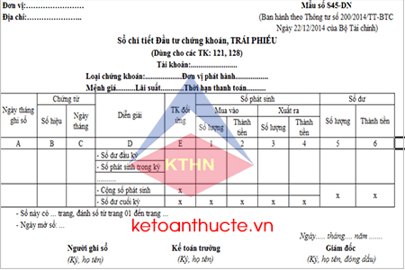 Mẫu sổ chi tiết đầu tư chứng khoán và cách lập theo Thông tư 200