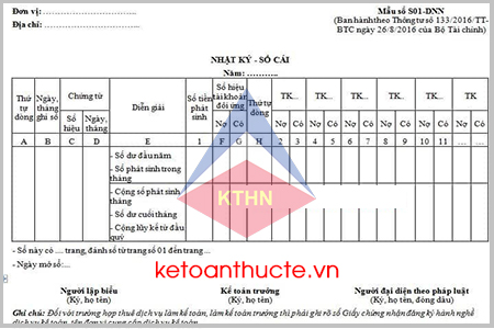 Mẫu sổ Nhật ký-Sổ cái và cách lập theo Thông tư 133