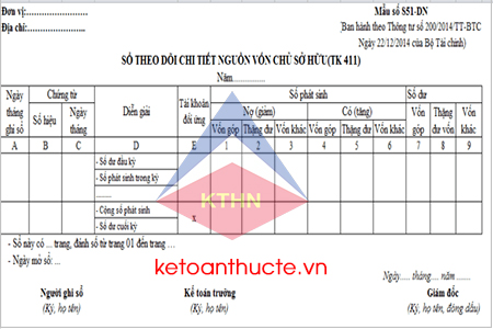Mẫu sổ chi tiết nguồn vốn kinh doanh và cách lập theo Thông tư 200