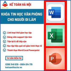 Khóa tin học văn phòng tại Hà Đông