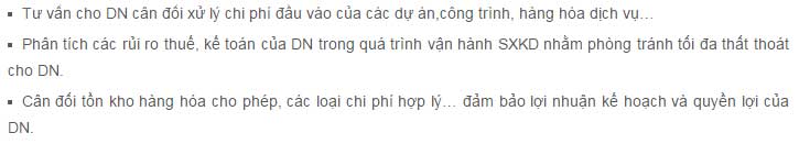 Dịch vụ kế toán trọn gói tại Thị xã Sơn Tây 